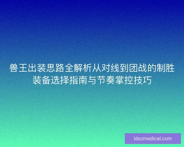 兽王出装思路全解析从对线到团战的制胜装备选择指南与节奏掌控技巧
